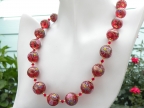 Vintage Rubino 14mm Fiorato Necklace