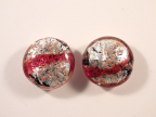 Silver 24mm Discs, Red Stripe, Aventurina