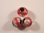 Round 16mm,  Silver, Aventurina, Red Stripe