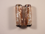 Tubes, 36-38 X 20mm, Topaz Stripe, Silver, Aventurina