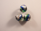 Round 16mm Silver, Aventurina Blue & Green Stripes