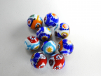 Millefiori, 11mm Round, White Background