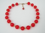 Vintage 14mm Red Aveneturina Bead Necklace