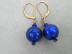 Round Cobalt Blue Earrings