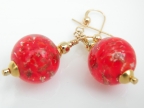 Vintage 14mm Red Aventurina Earrings