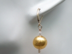 Round Gold Foil and Crystal Earrings