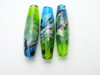 Green, Lime Green, Blue, Aqua Abstract Long Tubes 54 x 14MM Green, Lime Green, Blue, Aqua Abstract Long Tubes 54 x 14MM
