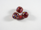 Vintage Dark Garnet Red 14mm Fiorato Beads - 65 Beads Left