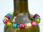 8mm Multicolored Foil Cube Bracelet