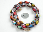 Millefiori Oval Bead Necklace - 19 Inches