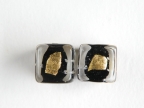 Abstract 12MM Black Cube with Gold Foil