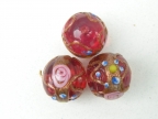 Vintage Rubino 14mm Fiorato Beads