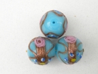 Vintage Turquoise 14mm Fiorato Beads