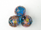 Vintage Aqua 14mm Fiorato Beads