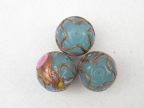 Vintage Translucent Turquoise 14mm Fiorato Beads