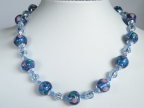 Monet 14mm Round and 8mm Blue Bead Necklace