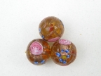 Vintage Amber/Topaz 14mm Fiorato Beads