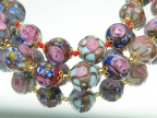 10mm Small Fiorato, "Wedding Cake" Venetian Bead Necklace