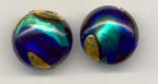 Larger Exposed Gold Cobalt & Teal 18-19mm Lentils