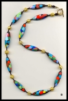 "Missoni" Large Oval Mat Bead Necklace