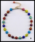 "Arlecchino" 12mm Round Venetian Bead Necklace