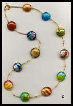 Large 23mm Disc, Venetian Bead Necklace