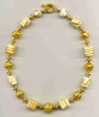 White and Gold Foil Regal Necklace