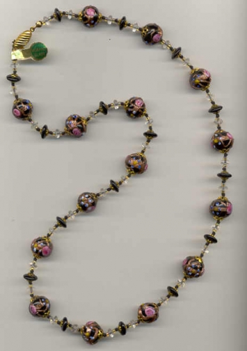 Authentic Petite Murano Glass Millefiori Bead Necklace