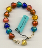 "Baby" Multicolored, Foil Heart Bracelet