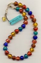 Baby Multicolored Heart Necklace with Gold Foil