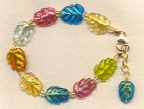 "Baby Leaves", Gold Foil, Multicolored Bracelet