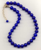Cobalt Blue, 12mm Round, Foil Necklace