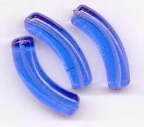 Curved, Long Blue Tubes, 40x10 MM