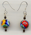 Millefiori 12mm_Fine-Quality-Round Earrings