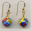 Millefiori 12mm-Fine-Quality-Round Earrings