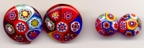 Millefiori, Cabochon Button Earrings in 2 Sizes, Click on photo for choices and prices.