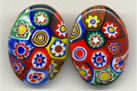 Millefiori Large 20x30mm Oval Clip Earrings