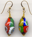 Millefiori Traditional Ovals 22x13mm Earrings