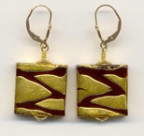 "Moliere", 20mm, Venetian bead Square Earrings