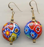 Millefiori Disc Fine-Quality Earrings