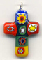 Millefiori Small Cross, 23x18mm