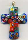 Millefiori, Large Multicaned Cross, 40x30mm