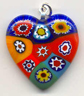 Millefiori Medium Heart, 25x25mm