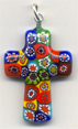 Millefiori, Multicaned, Medium Cross, 30x20mm