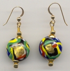Miro White Lentil Earrings with Colors