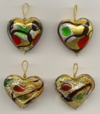 "Miro" Gold & Silver, 32mm Heart Pendants