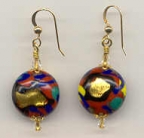 "Miro" Red Lentils & 24 Kt. Gold Foil Earrings