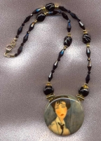 Modigliani Blown Murano Disc Necklace