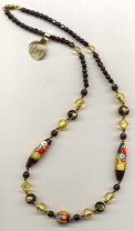 Murano Glass Klimt Style Bead Necklace