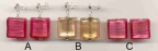 Rubino Platino & Champagne Pink Square Earrings